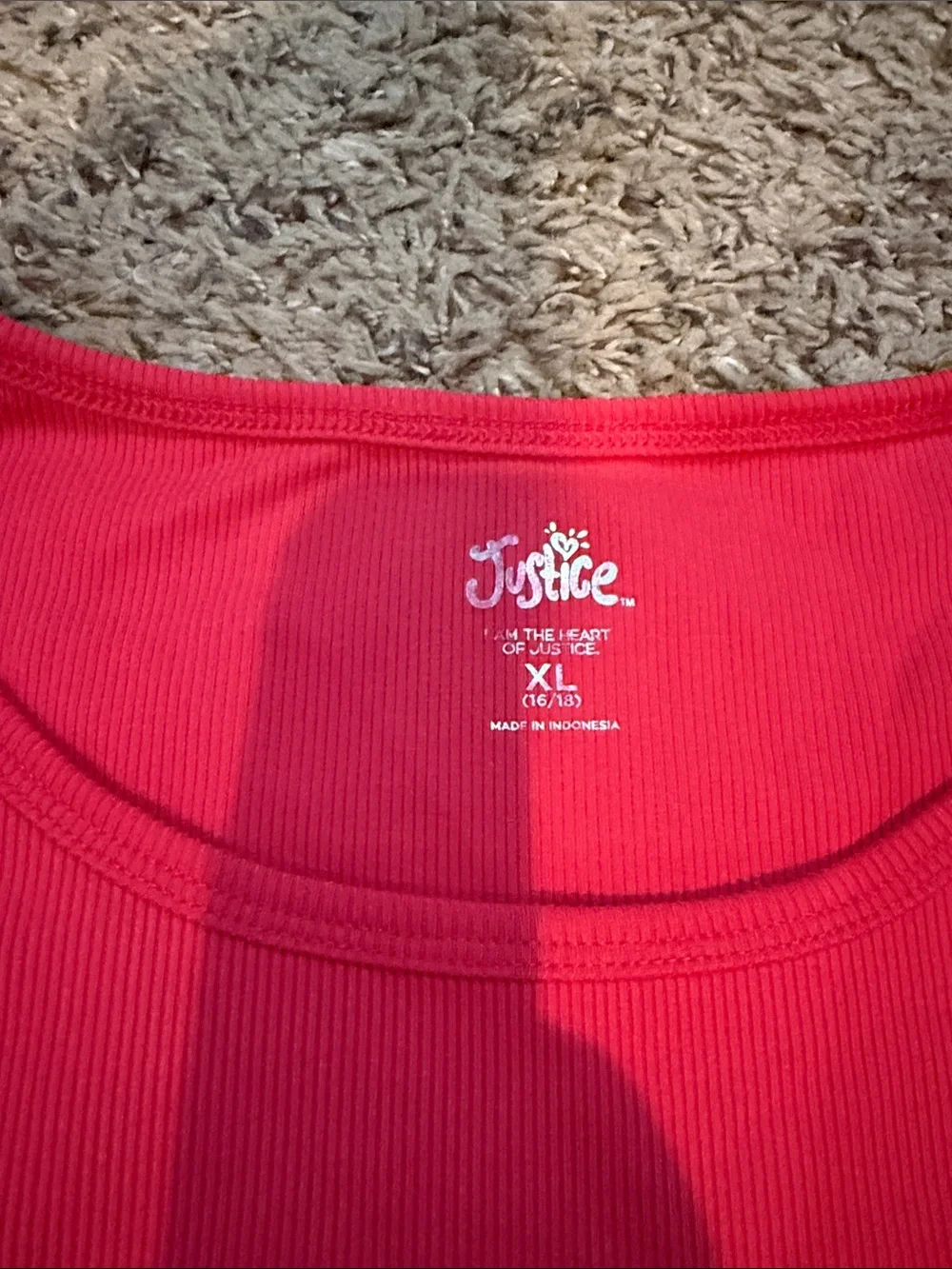 Justice Long-Sleeve Peplum Top - Bright Pink